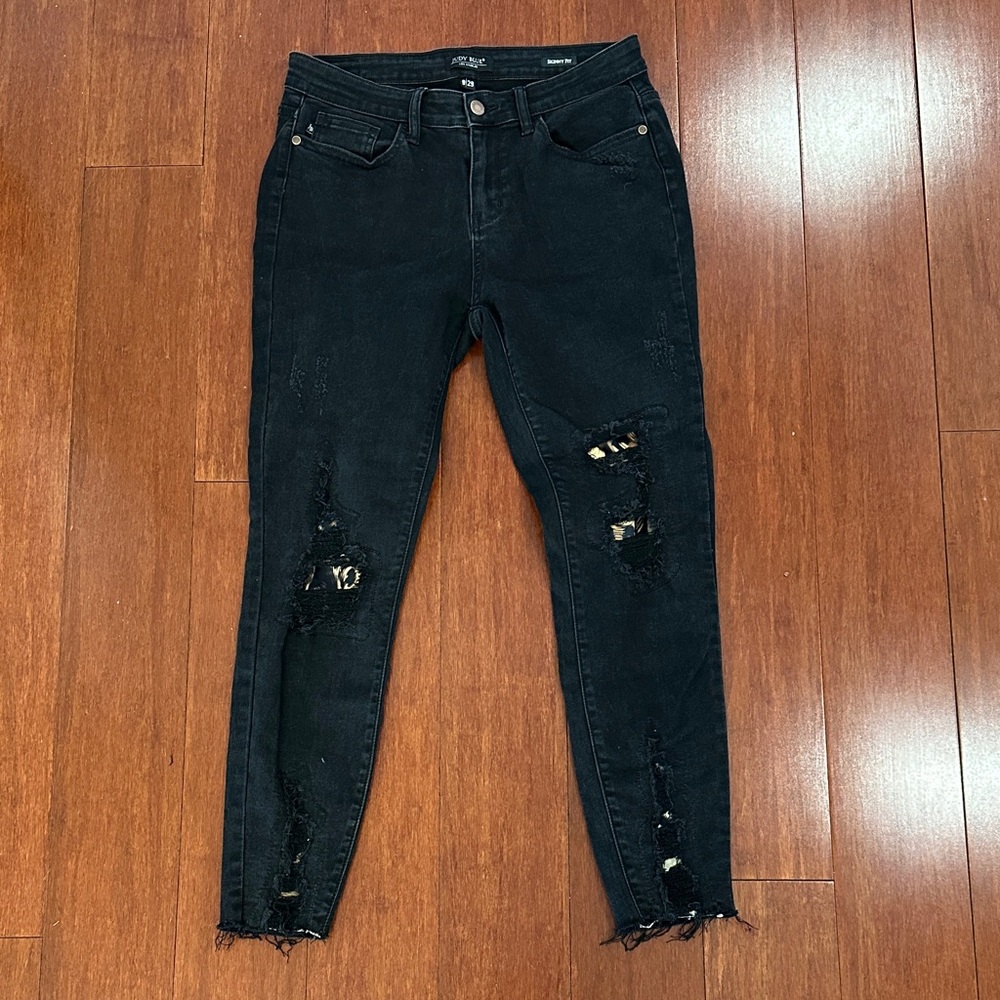 Judy Blue Black Distressed Skinny Jeans